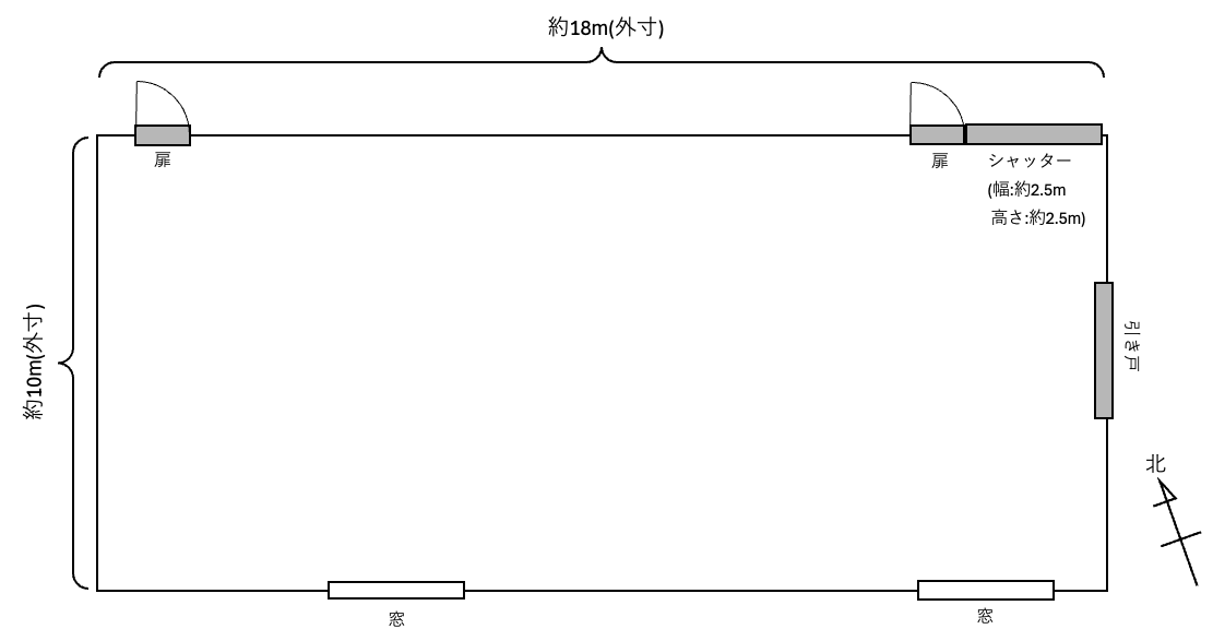 全面間取り（約18m × 約10m）